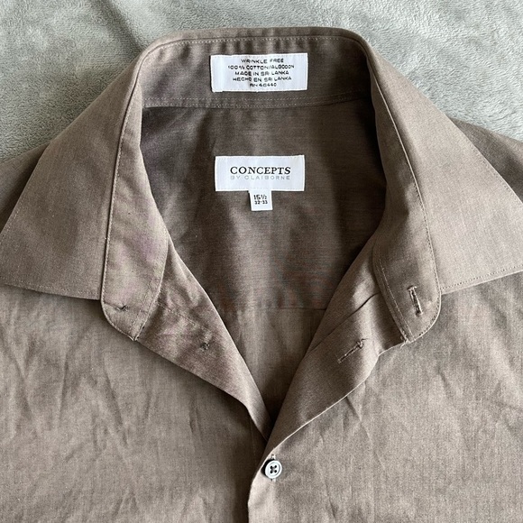 Concept by Claiborne long sleeves brown dress shirt size 15.5 - Picture 3 of 8